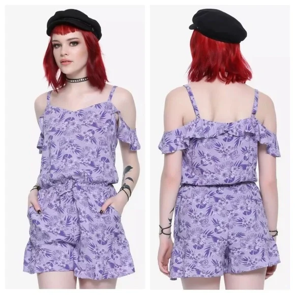 NWT Disney The Little Mermaid Ariel Off Cold Shoulder Romper - Picture 1 of 9